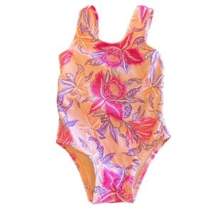 OLD NAVY | Floral One Piece Swim Baby Back Cut Out 6-12 Months
